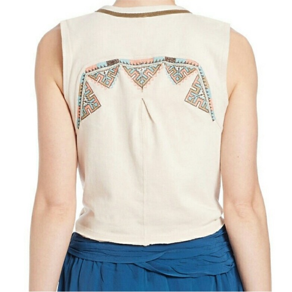 Free People Around The World Embroidered Wrap Top - Picture 6 of 6